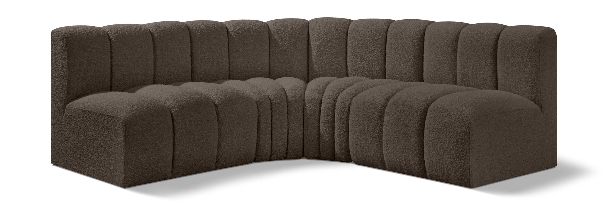 Arc - Boucle Fabric 4 Piece Corner Modular Sofa