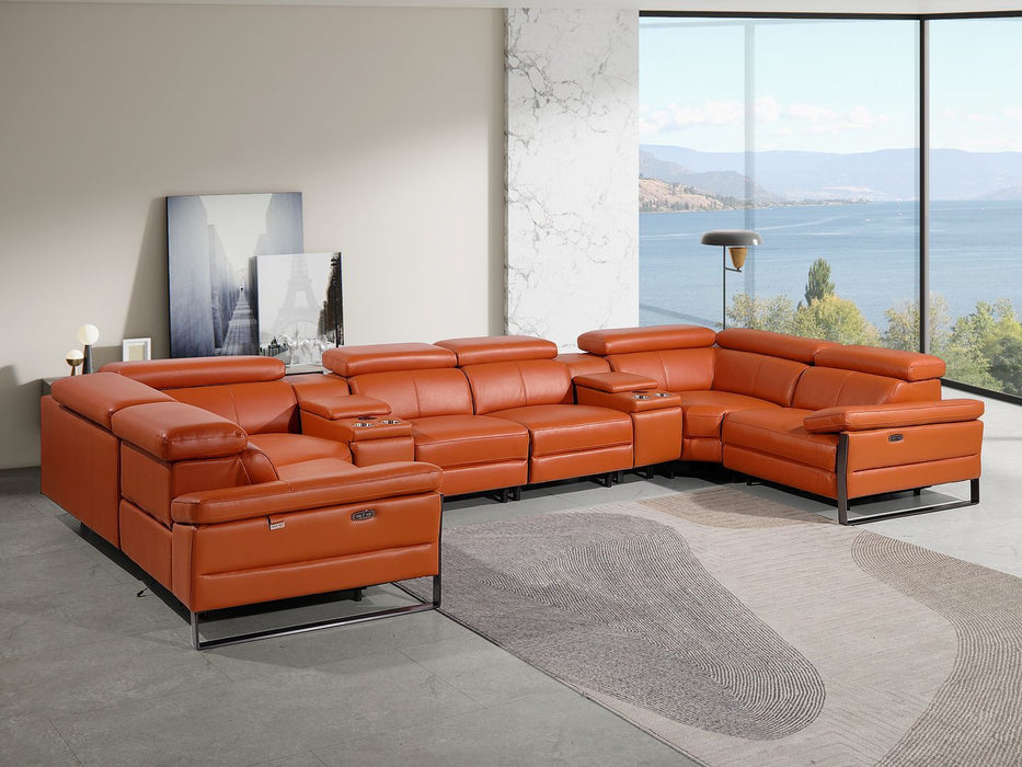1246 - 8-Piece U-Shaped Modular Power Reclining Sectional With 4 Power Recliners And Power Headrest