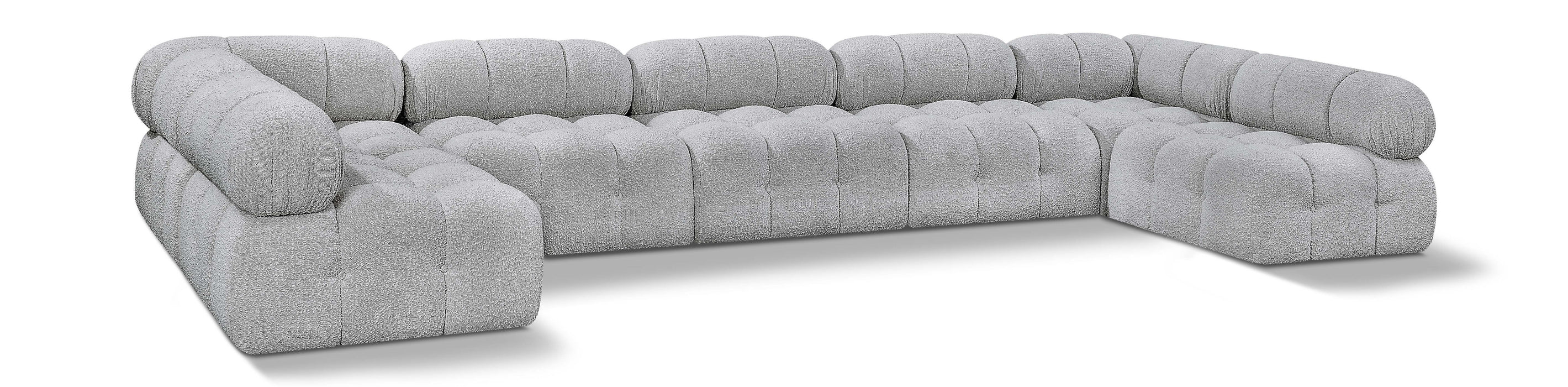 Ames - 7 Piece Boucle Fabric Modular Sectional