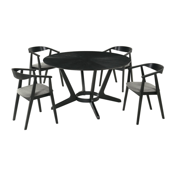Santana - Round Dining Table Set - Black