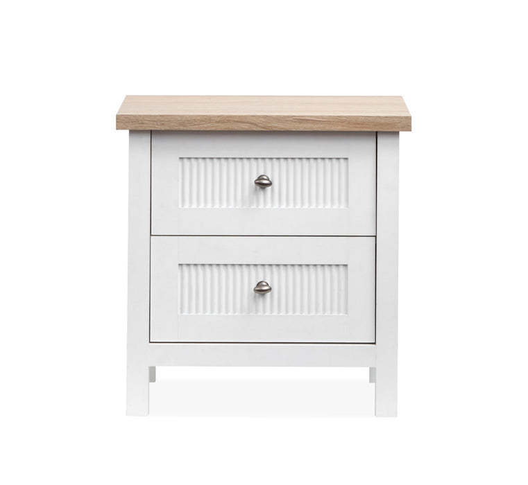Windmill Harbour - Drawer Nightstand - White Whisp And Sand