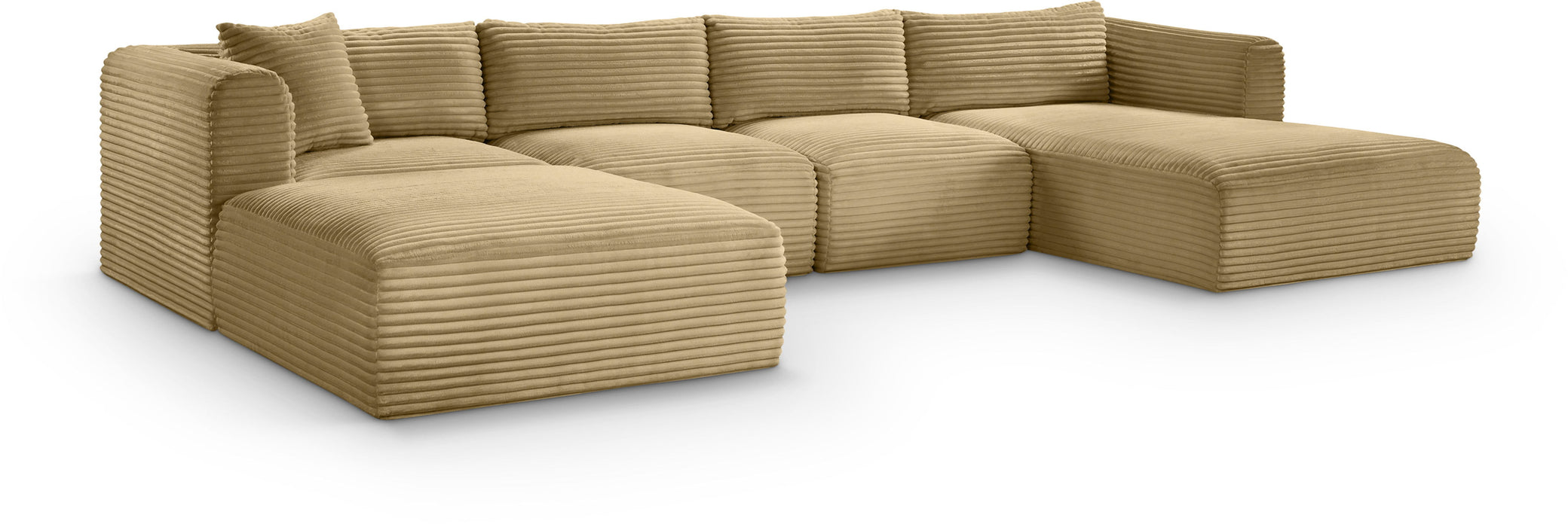 Shaggy - 5 Piece Modular Sectional With Chaise And Ottoman