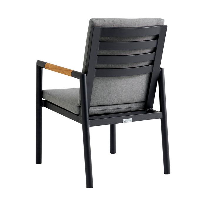 Crown - Outdoor Dining Chair (Set of 2) - Black / Teak