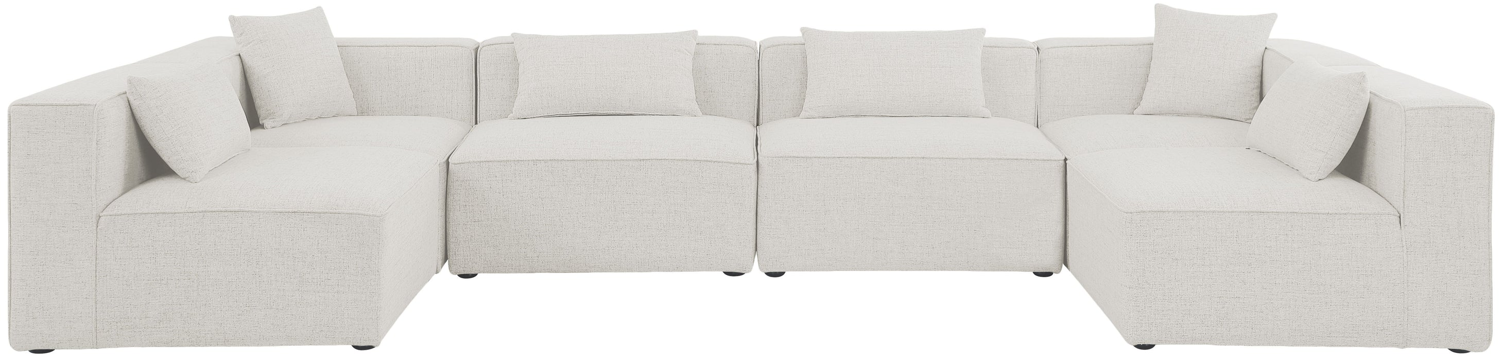 Cube - Linen 6 Piece Modular Armless Sectional