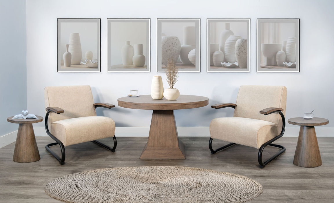 Nash Modern - Industrial Accent Chair With Metal Frame