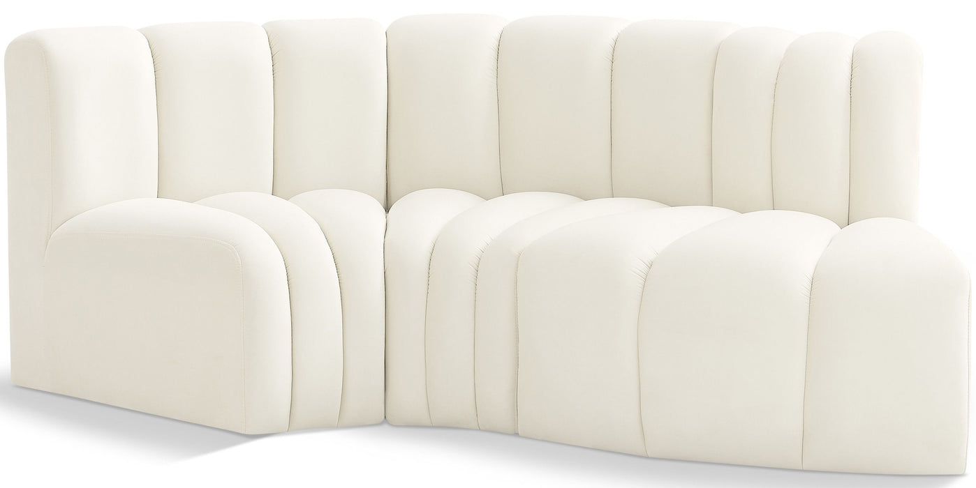 Arc - Velvet 3 Piece Modular L-Shaped Sofa