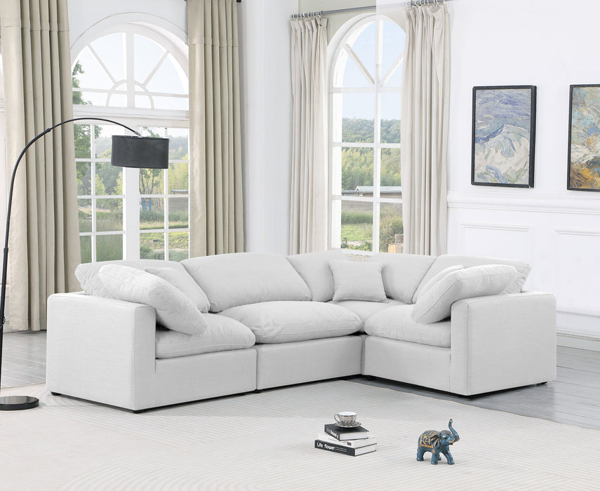 Indulge - Linen 4 Piece Modular Corner Sectional - White