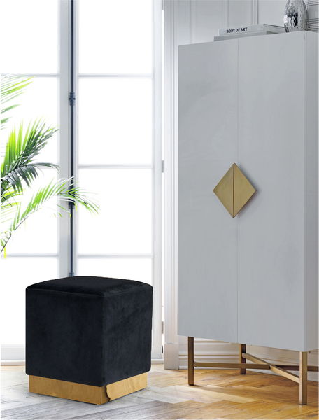 Jax - Stool Ottoman with Gold Base