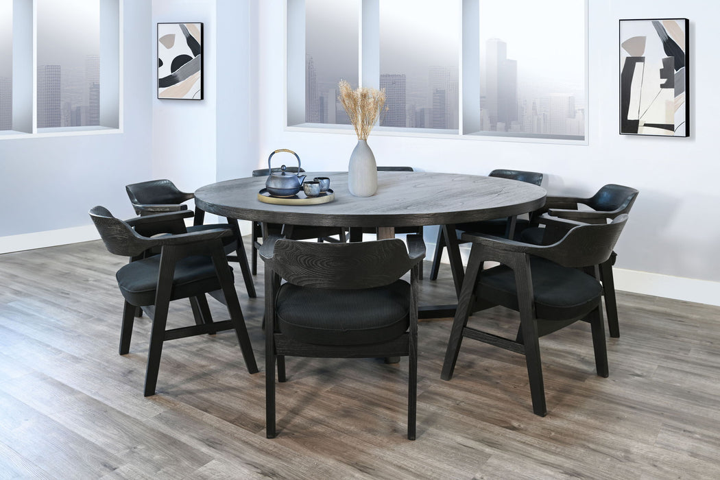 Mia - Large Round 7 Piece Full Back ChairDining Set - Umbra