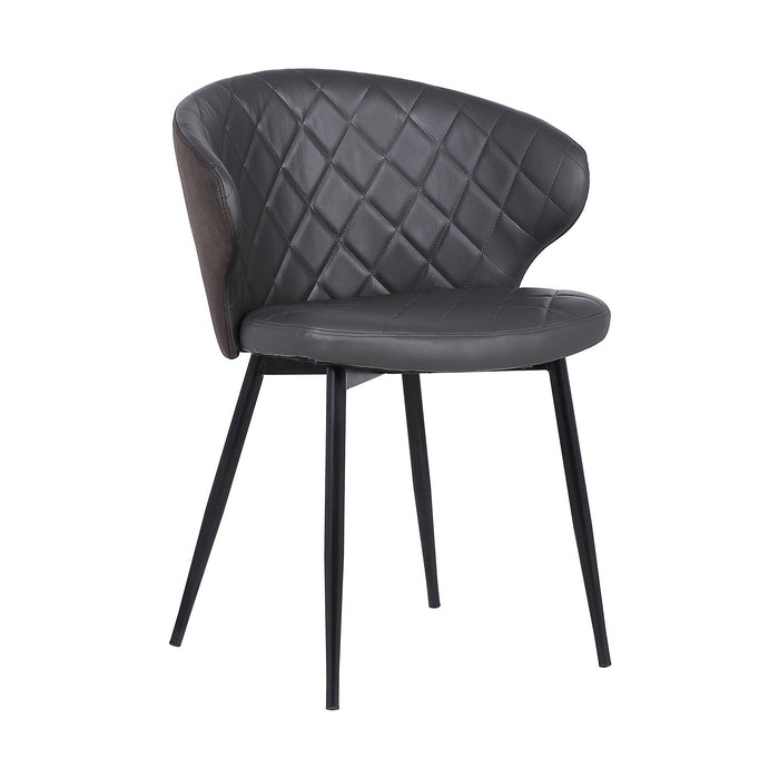 Ava - Contemporary Dining Chair - Black Powder / Gray