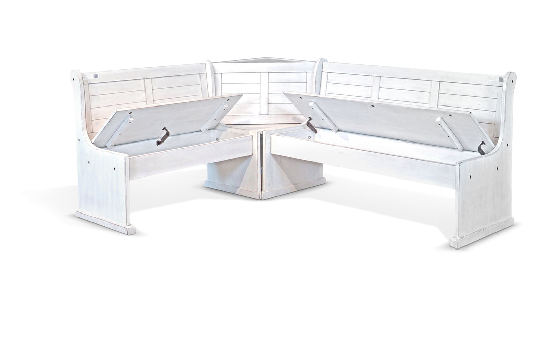 Bayside - Wood Breakfast Nook Dining Set - Marble White