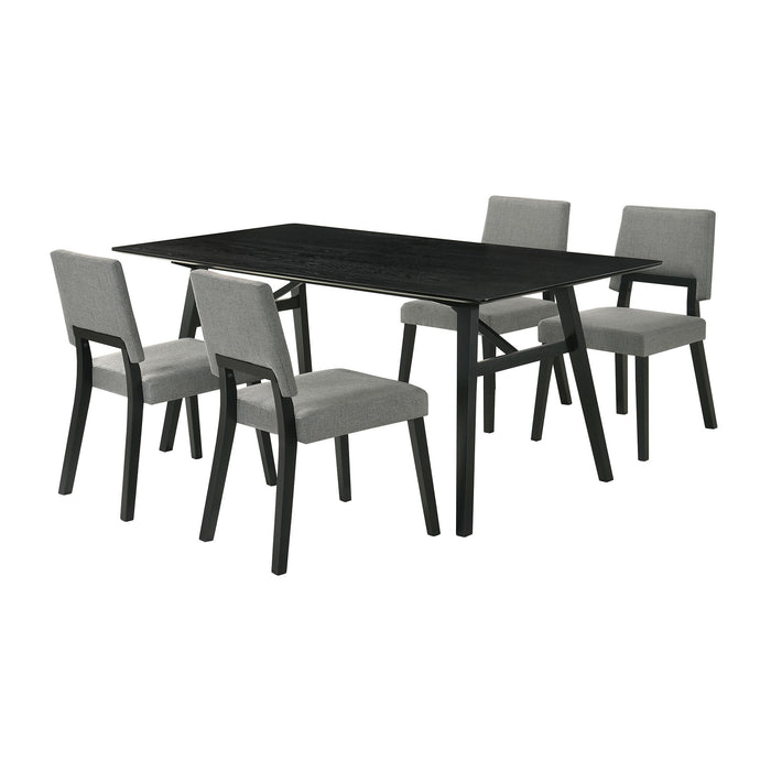 Channell - Black Wood Dining Table Set