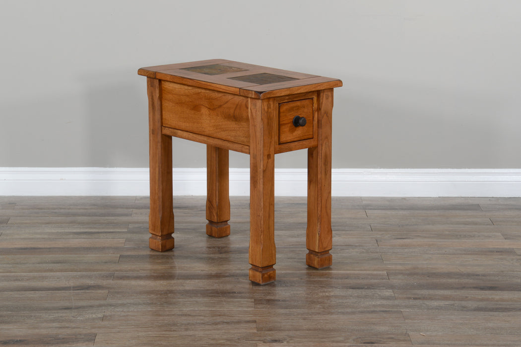 Sedona - Transitional Wood Chair Side Table - Rustic Oak