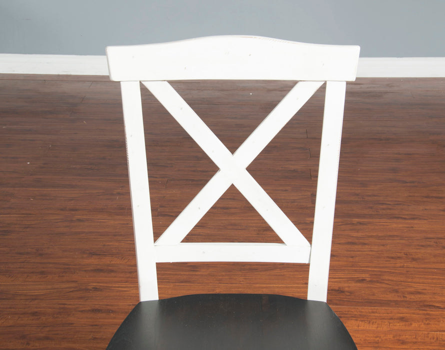 Carriage House - Wood X-Back Dining Chair (Set of 2) - Cottage White / Europen Dark