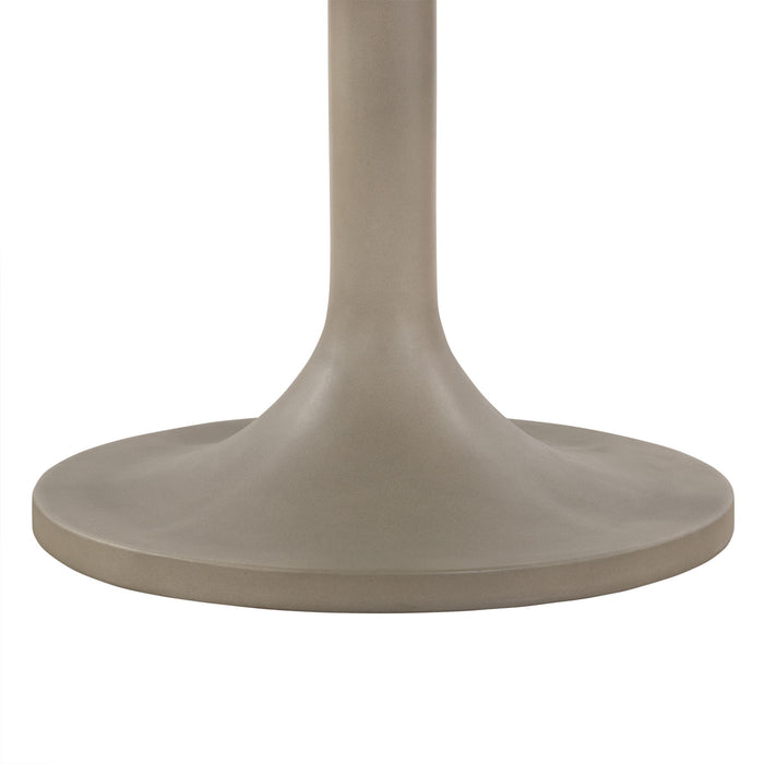 Pippa - Metal Tulip Round Dining Table - Medium Gray Concrete