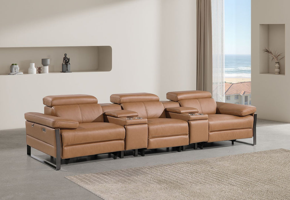 1246 - Modular Power Triple Reclining Dual Console Sofa With Power Reclining Headrests