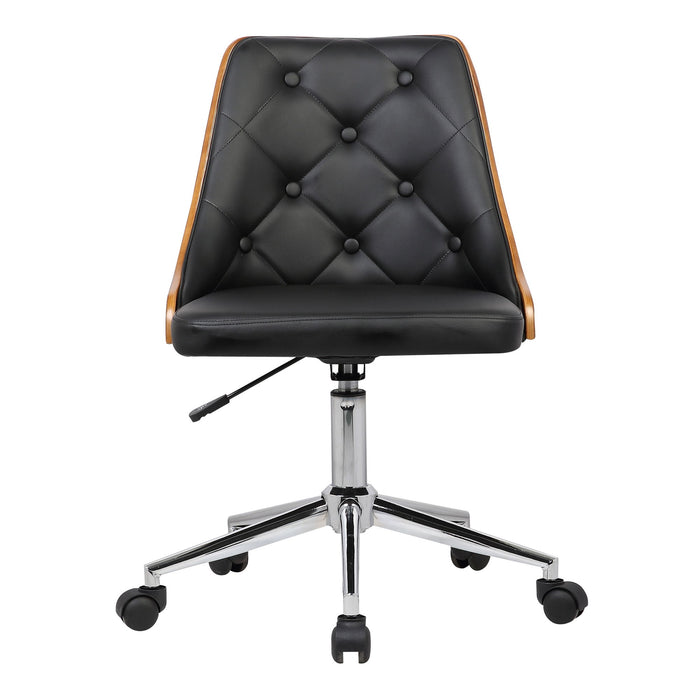 Diamond - Mid-Century Office Chair Veneer Back - Chrome / Black