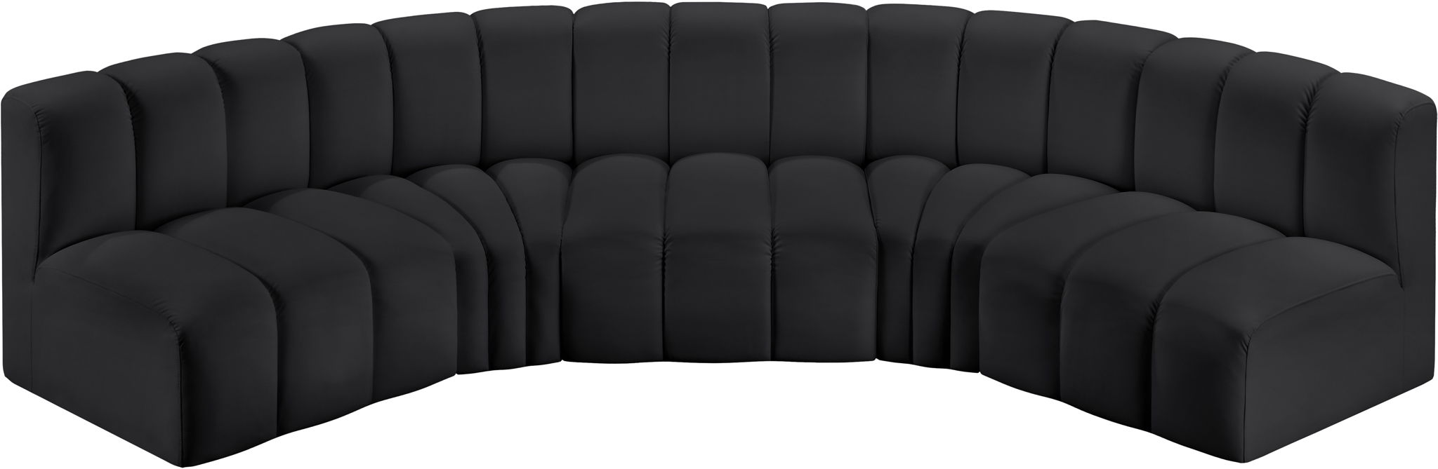 Arc - Faux Leather 5 Piece U-Shaped Modular Sofa