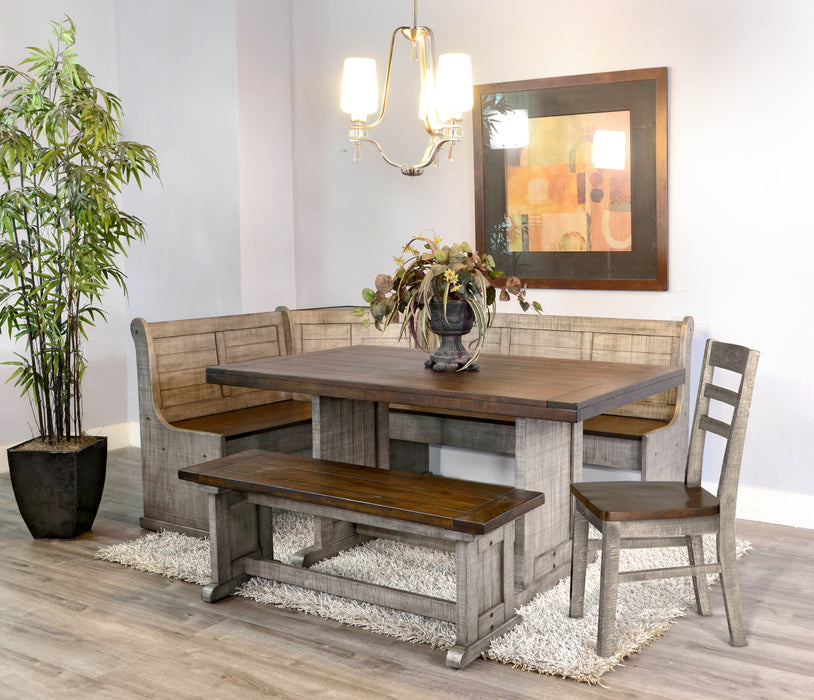 Homestead Hills - Wood Breakfast Nook Dining Set - Tobacco Leaf / Alpine Gray