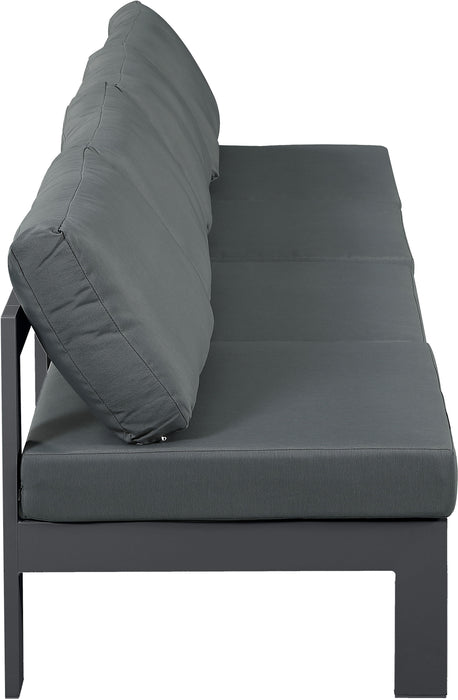 Nizuc - Outdoor Patio 4 Seat Armless Modular Sofa With Gray Frame