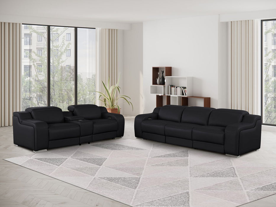 1116 - 6-Piece Modular Power Reclining Sofa And Console Loveseat Set In With 5 Power Recliners & Power Headrests