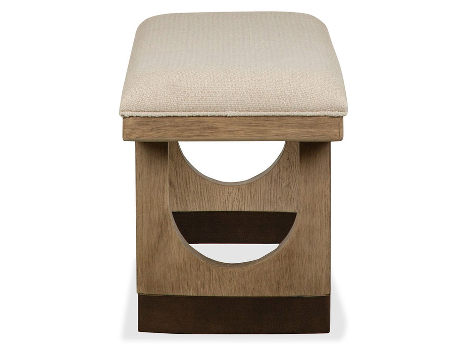 Tristan - Upholstered Backless Bench With U-Shaped Legs - Swiss Coffee