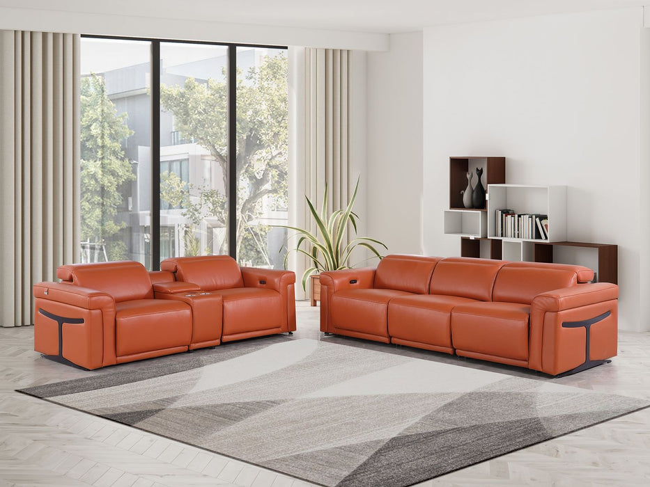 1126 - 6-Piece Modular Power Reclining Sofa And Console Loveseat Set In With 5 Power Recliners & Power Headrests