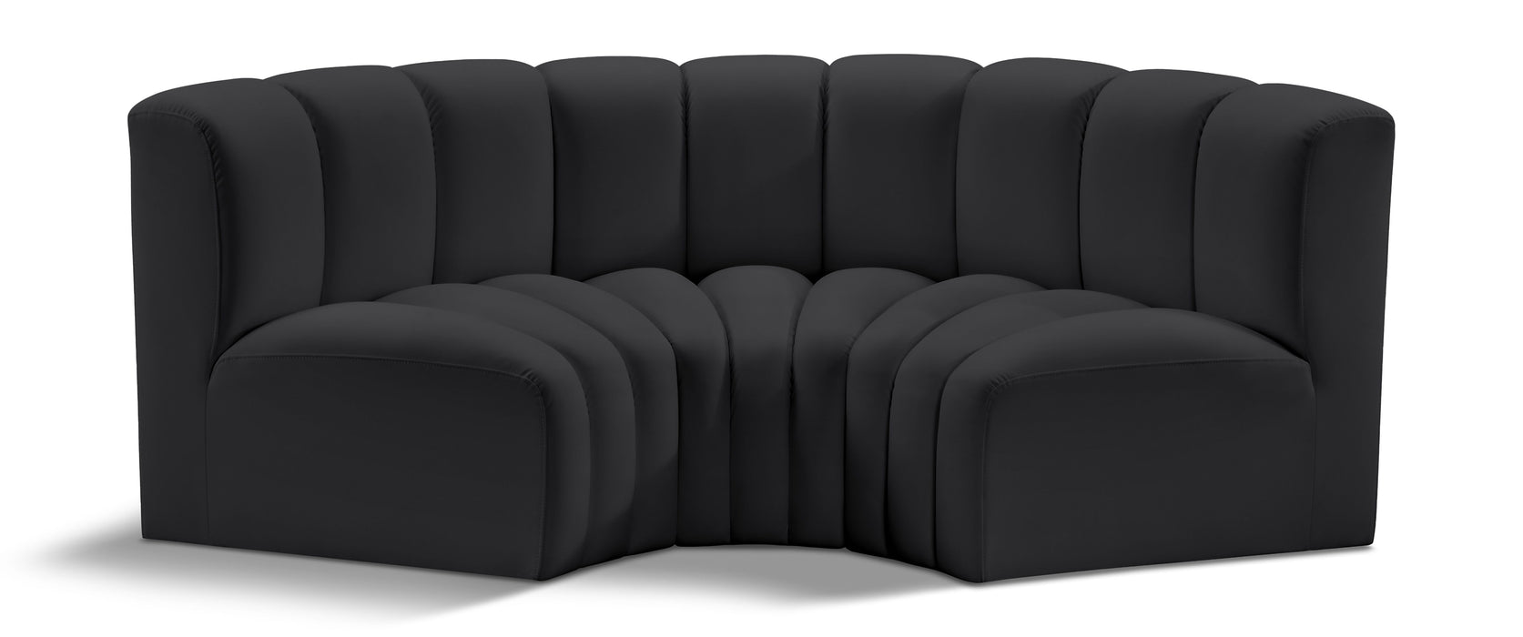 Arc - Faux Leather 3 Piece Modular U-Shaped Sofa