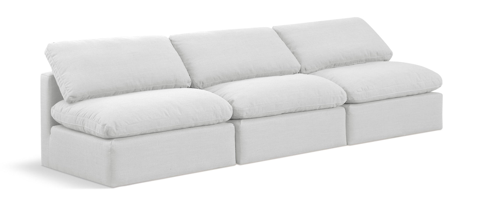 Indulge - Linen 3 Piece Modular Armless Sofa - White