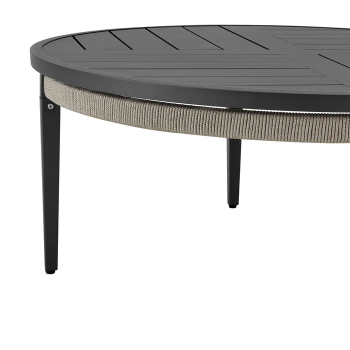 Zella - Round Coffee Table - Charcoal / Light Gray
