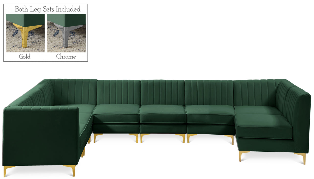 Alina - 8 Piece Velvet Modular Sectional