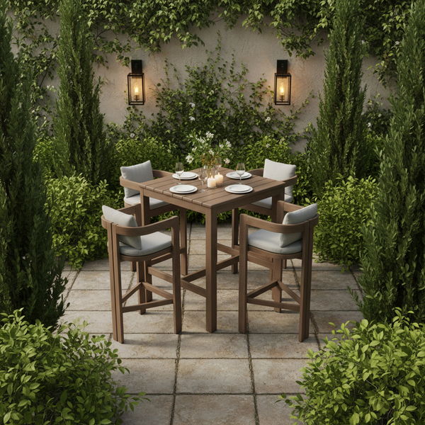 Newport - Acacia Wood Outdoor Patio Bar Table