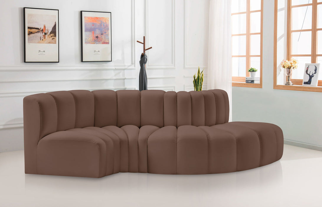 Arc - Faux Leather 4 Piece L-Shaped Modular Sofa