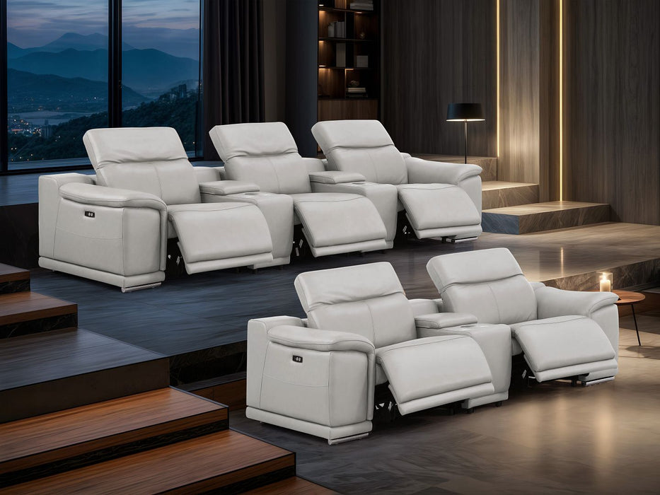 2679 - Power Reclining Sofa And Loveseat In Genuine Leather (5 Recliners With Power Headrests & 3 Consoles)