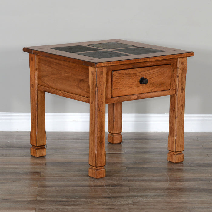 Sedona - Transitional Wood End Table - Rustic Oak