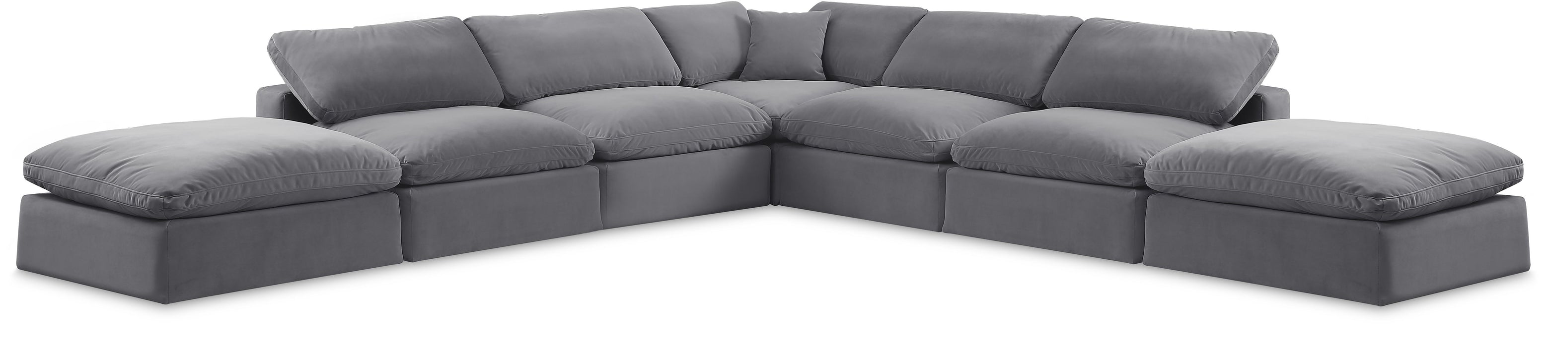 Comfy - 7 Piece Velvet Modular Corner Sectional
