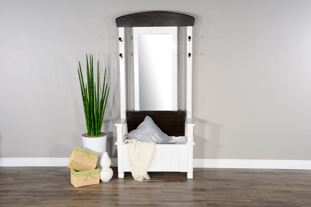 Carriage House - Hall Tree - Cottage White / Europen Dark