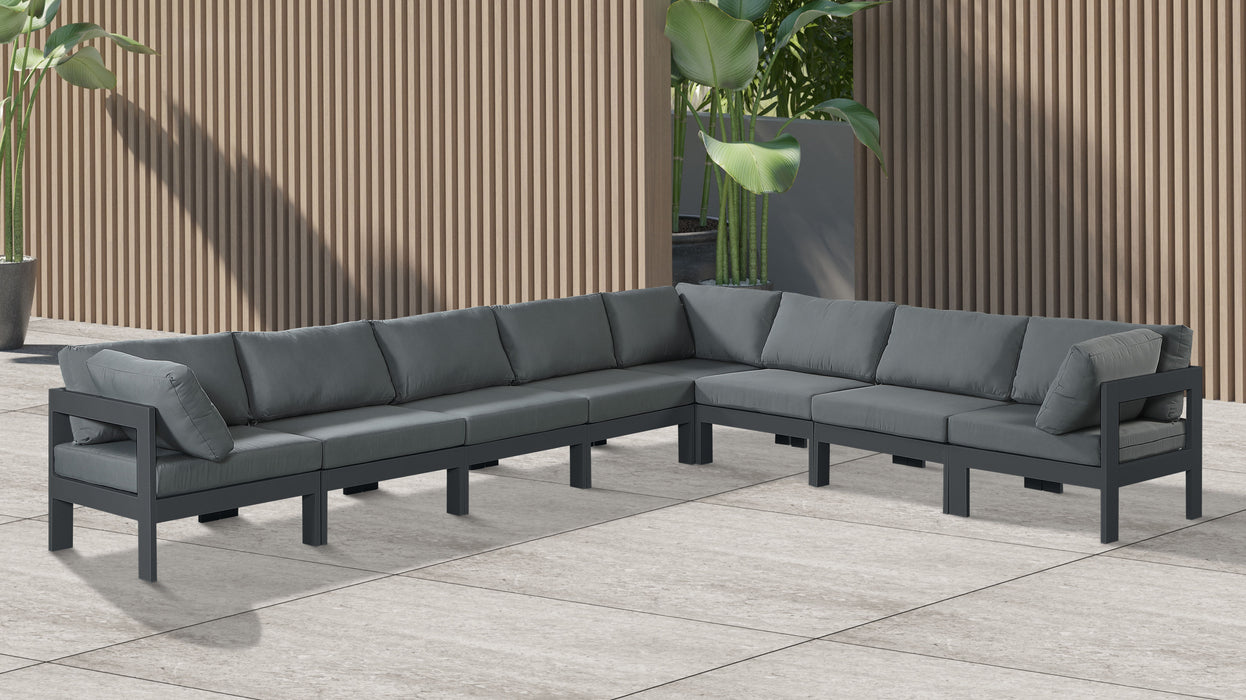 Nizuc - Outdoor Patio 8 Piece Modular Sectional With Gray Frame