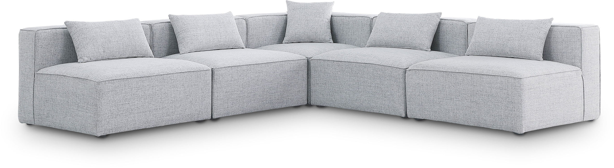 Cube - Linen 5 Piece Modular Corner Armless Sectional