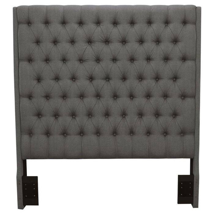 Camille - Upholstered Eastern King Panel Headboard - Gray