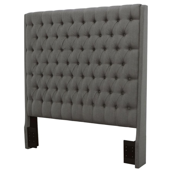 Camille - Upholstered Eastern King Panel Headboard - Gray