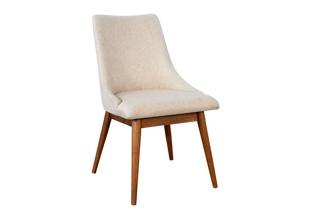 Mid-Century Modern - Upholstered Dining Chair With Curved Backrest And Wooden Legs (Set of 2) - Cinnamon
