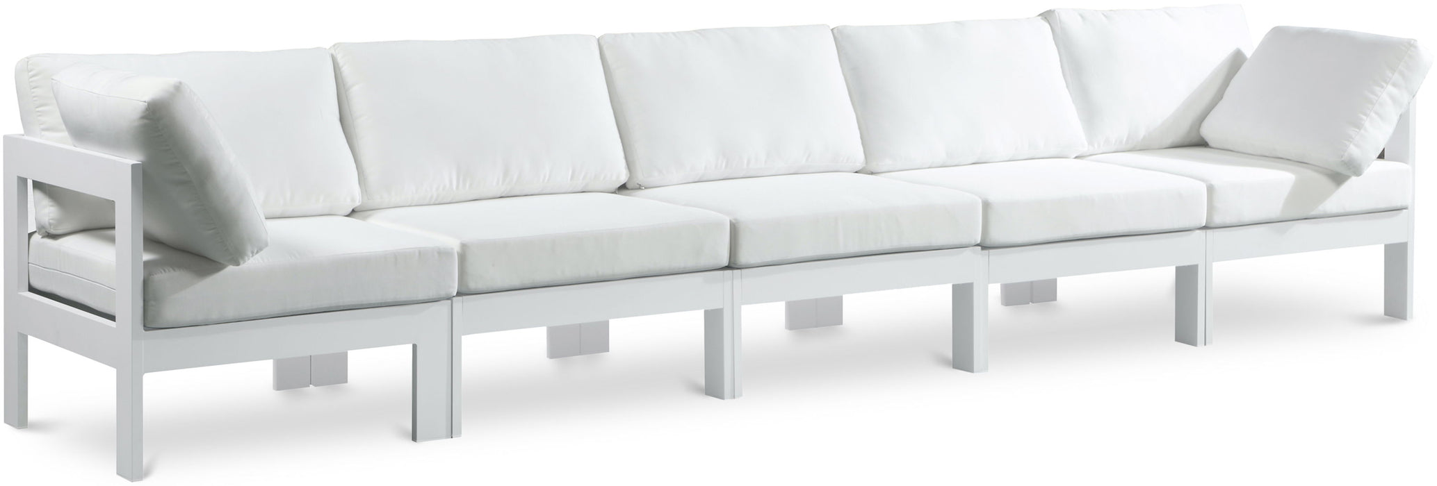 Nizuc - Outdoor Patio 5 Seat Modular Sofa With White Frame