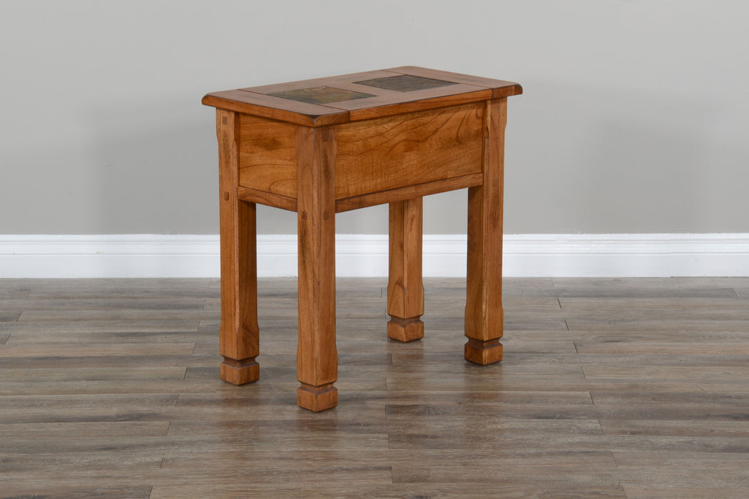 Sedona - Transitional Wood Chair Side Table - Rustic Oak