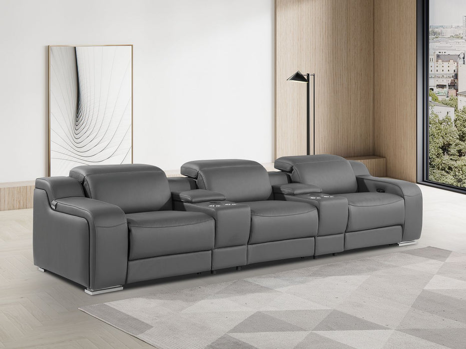 1116 - 5-Piece Modular Power Reclining Sofa In With 3 Power Recliners & Power Headrests