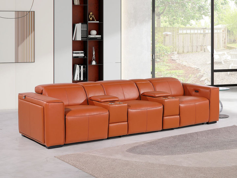 1224 - 5-Piece Modular Power Reclining Sofa In With 3 Power Recliners & Power Headrests
