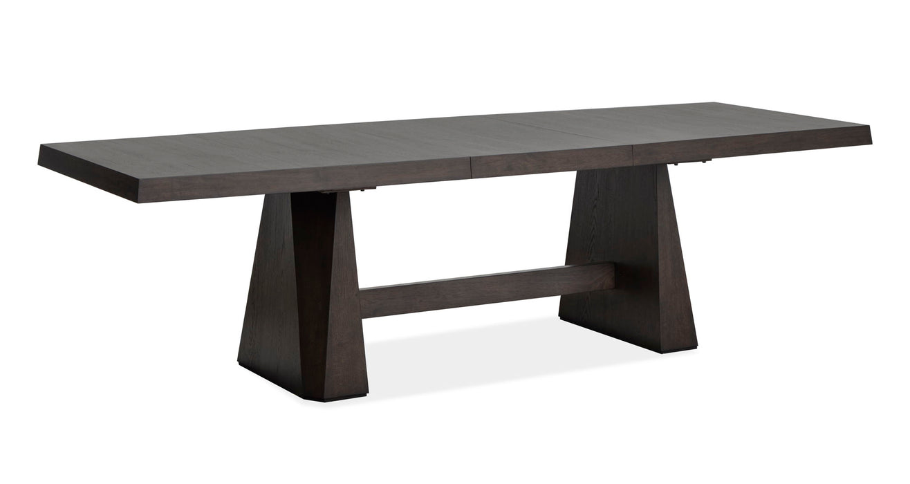 Tauren - Extendable Double Pedestal Dining Table - Coffee Bean