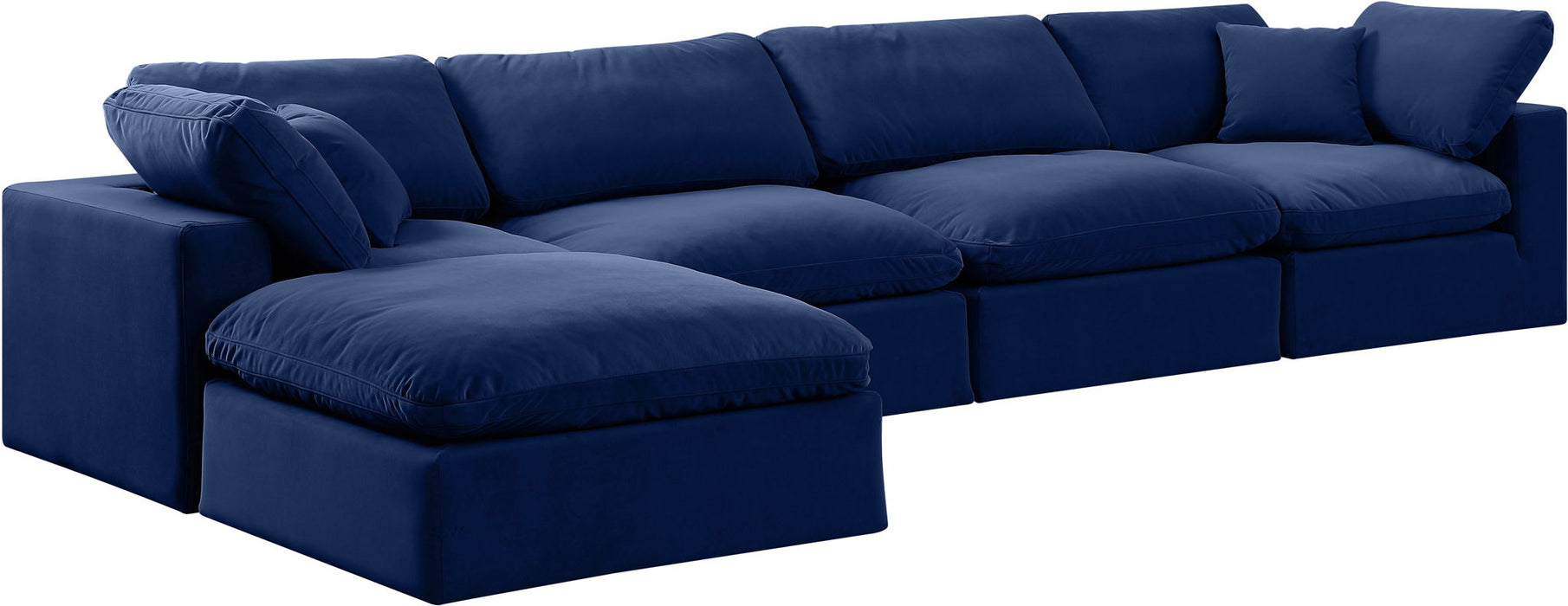 Comfy - 5 Piece Velvet Modular Sectional With Chaise