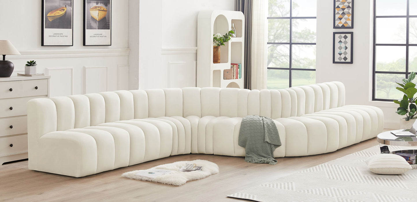 Arc - Velvet 8 Piece Curved Modular Sofa