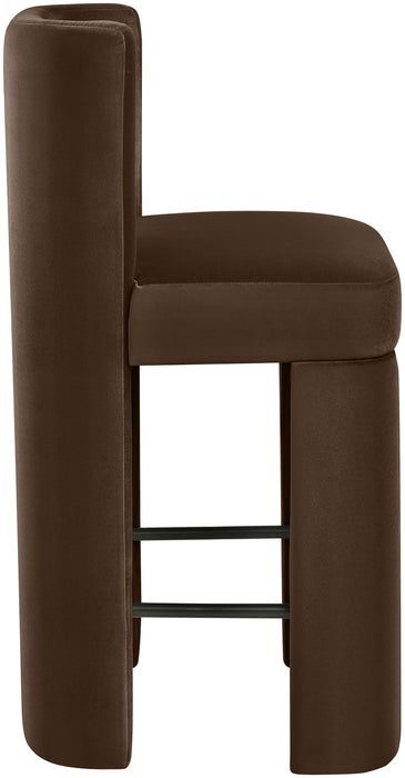 Zuno - Velvet Performance Fabric Upholstered Counter Stool (Set of 2)